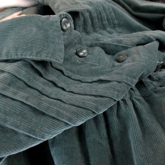 Woman Within Plus Size 24W Green Corduroy Long Sleeve Button Up Dress Modest - Picture 7 of 8